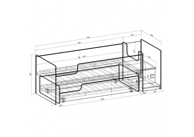 Детская выкатная кровать Легенда К302.41 в Губкинском